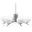 Toltec Kurve 6Lt Chandelier, Graphite, 7" White Muslin - 3706-GP-212