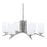 Toltec Kurve 6Lt Chandelier, Graphite, 4" White Marble - 3706-GP-3001