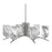 Toltec Kurve 6Lt Chandelier, Graphite, 4" Onyx Swirl - 3706-GP-3009