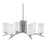 Toltec Kurve 6Lt Chandelier, Graphite, 4" White Muslin - 3706-GP-310