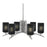 Toltec Kurve 6Lt Chandelier, Graphite, 4" Black Matrix - 3706-GP-4069