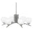 Toltec Kurve 6Lt Chandelier, Graphite, 5.75" White Marble - 3706-GP-4101