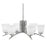 Toltec Kurve 6Lt Chandelier, Graphite, 4.5" Square White Muslin - 3706-GP-460