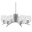 Toltec Kurve 6Lt Chandelier, Graphite, 6" Clear Bubble - 3706-GP-4810