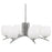 Toltec Kurve 6Lt Chandelier, Graphite, 6" White Marble - 3706-GP-4811