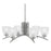 Toltec Kurve 6Lt Chandelier, Graphite, 5" Clear Ribbed - 3706-GP-500