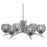 Toltec Kurve 6Lt Chandelier, Graphite, 6" Smoke Ribbed - 3706-GP-5112