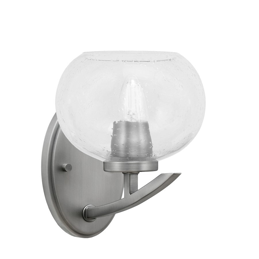 Toltec Kurve 202 1Lt Downlight Sconce, Graphite, 7" Clear Bubble - 3720-GP-202