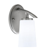 Toltec Kurve 4.5in 1-Light Wall Sconce | Modern Graphite and White Opal Glass | Bedroom & Hallway Accent Light | Model 3720-GP-261