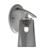 Toltec Kurve 10in 1-Light Wall Sconce | Modern Graphite and Smoke Bubble Glass | Bedroom & Hallway Accent Light | Model 3720-GP-262