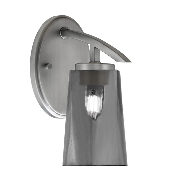 Toltec Kurve 10in 1-Light Wall Sconce | Modern Graphite and Smoke Bubble Glass | Bedroom & Hallway Accent Light | Model 3720-GP-262