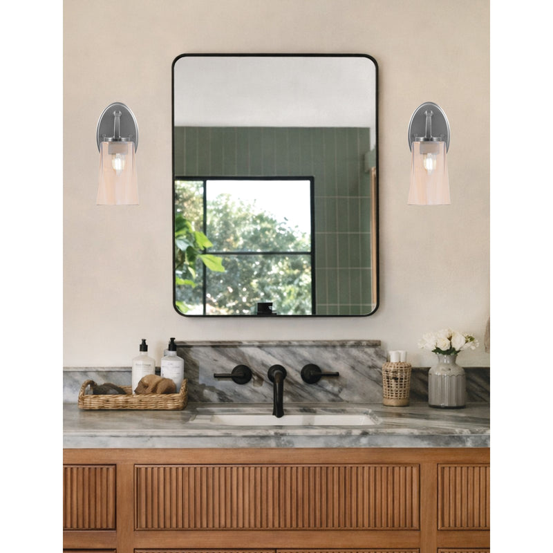 Toltec Kurve 10in 1-Light Wall Sconce | Modern Graphite and Amber Gradient Glass | Bedroom & Hallway Accent Light | Model 3720-GP-263