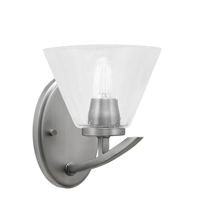 Toltec Kurve 1Lt Downlight Wall Sconce, Graphite, 7" Clear Bubble - 3720-GP-302