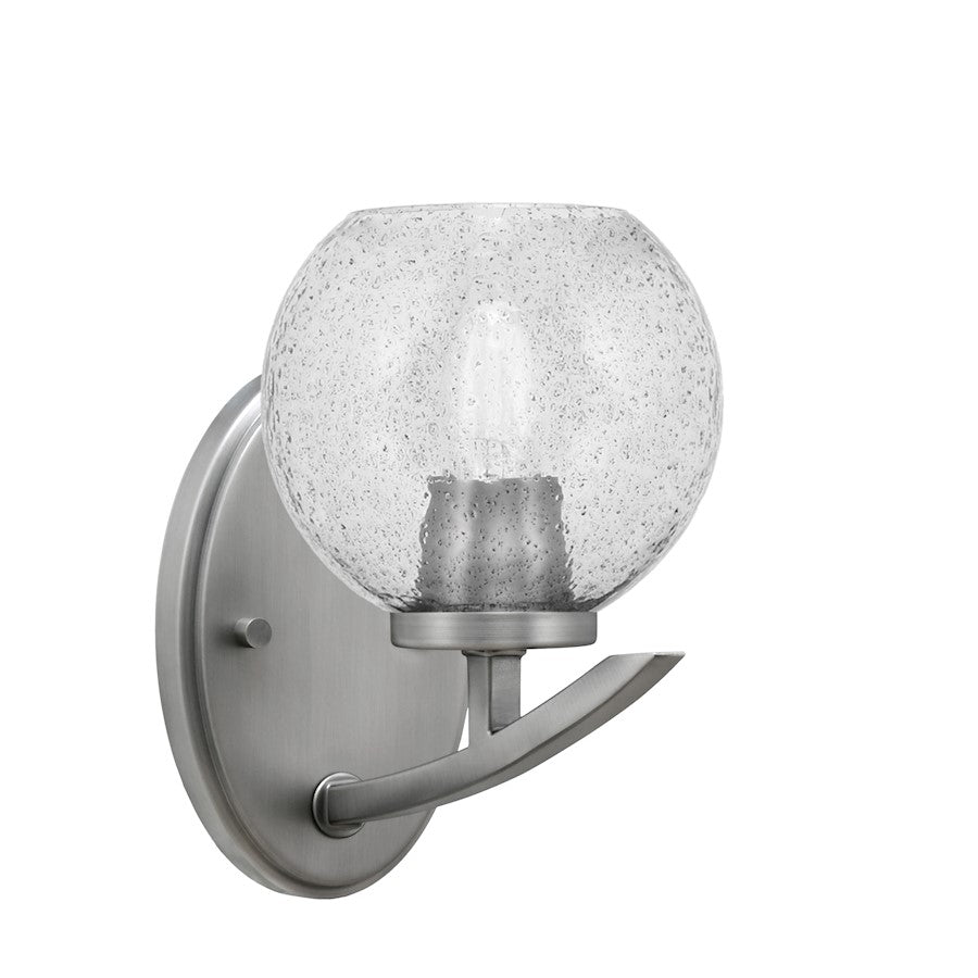 Toltec Kurve 1Lt Downlight Sconce, Graphite, 5.75" Smoke Bubble - 3720-GP-4102