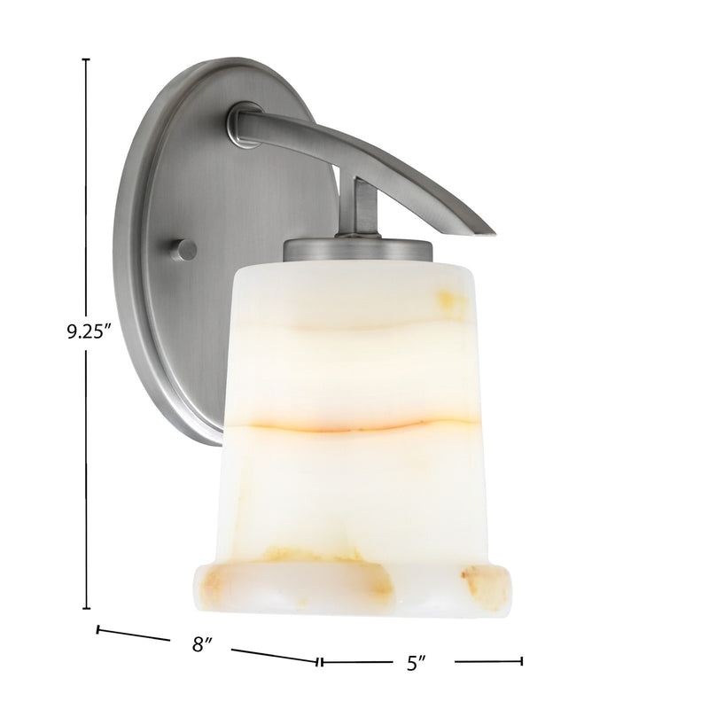 Toltec Kurve 5in 1-Light Downlight Wall Sconce | Modern Graphite and Natural Stone Glass | Bedroom & Hallway Accent Light | Model 3720-GP-4128