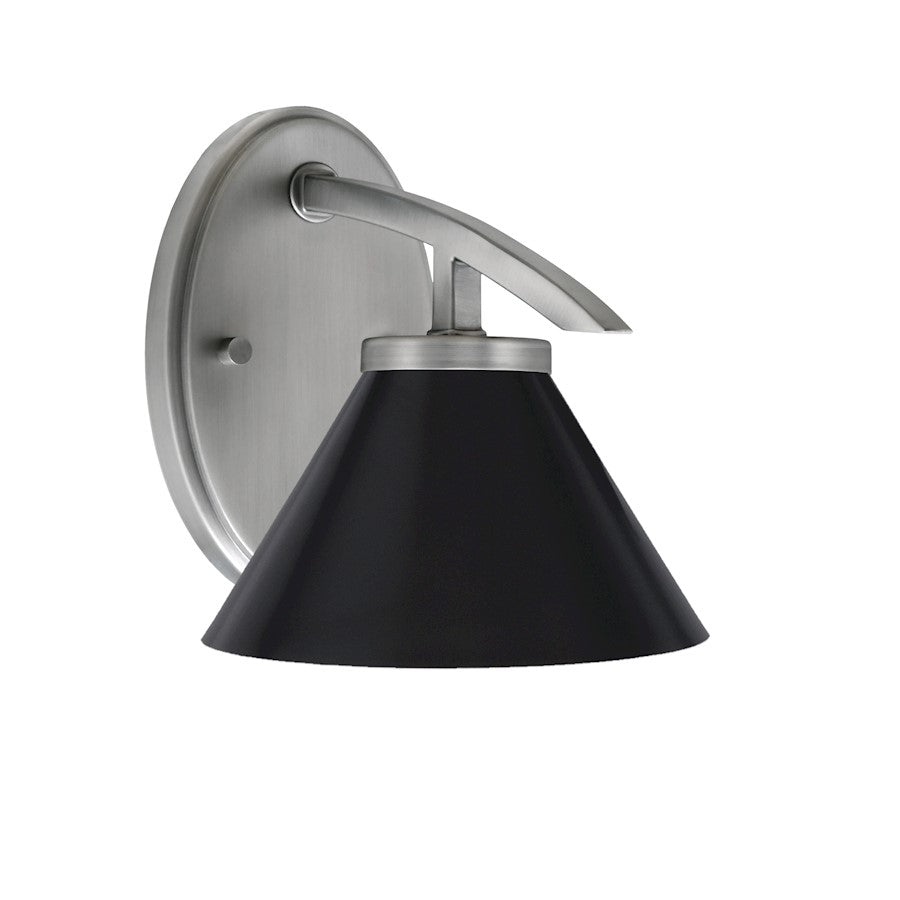 Toltec Kurve 1Lt Downlight Sconce, Graphite, 7" Black Cone - 3720-GP-421-MB