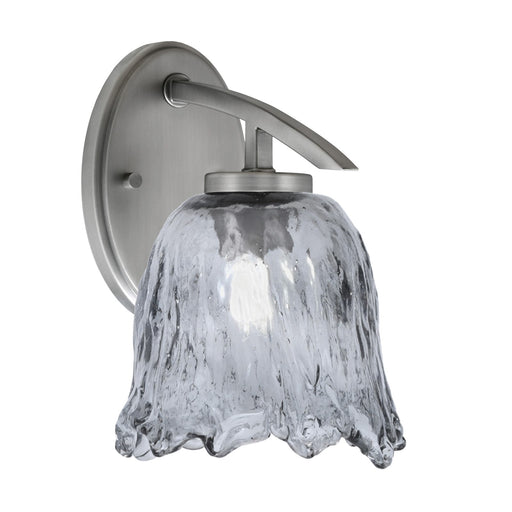 Toltec Kurve 1-Light Downlight Wall Sconce | Modern Graphite and Smoke Lava Glass | Bathroom & Hallway Accent Light | Model 3720-GP-4232