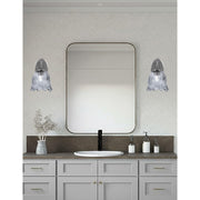 Toltec Kurve 1-Light Downlight Wall Sconce | Modern Graphite and Smoke Lava Glass | Bathroom & Hallway Accent Light | Model 3720-GP-4232