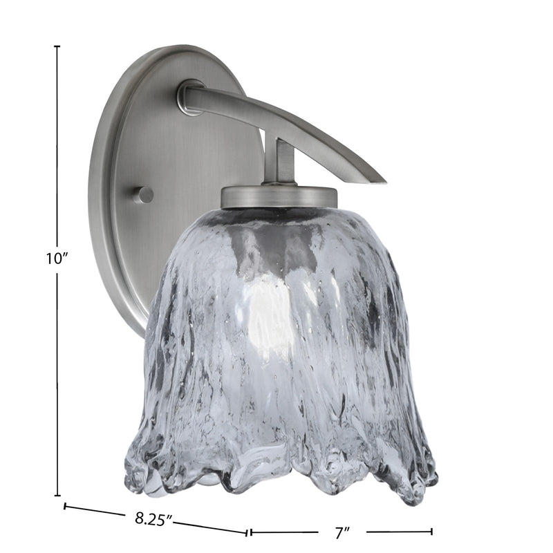 Toltec Kurve 1-Light Downlight Wall Sconce | Modern Graphite and Smoke Lava Glass | Bathroom & Hallway Accent Light | Model 3720-GP-4232