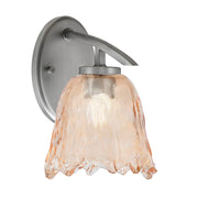 Toltec Kurve 7in 1-Light Downlight Wall Sconce | Modern Graphite and Amber Lava Glass | Bedroom & Hallway Accent Light | Model 3720-GP-4233