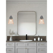 Toltec Kurve 7in 1-Light Downlight Wall Sconce | Modern Graphite and Amber Lava Glass | Bedroom & Hallway Accent Light | Model 3720-GP-4233