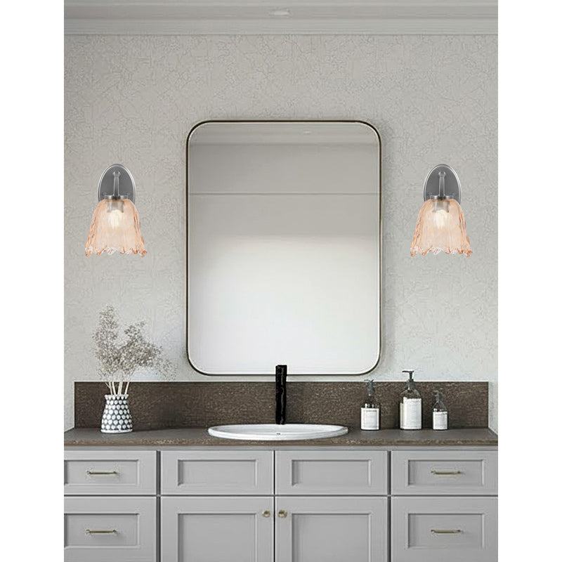 Toltec Kurve 7in 1-Light Downlight Wall Sconce | Modern Graphite and Amber Lava Glass | Bedroom & Hallway Accent Light | Model 3720-GP-4233