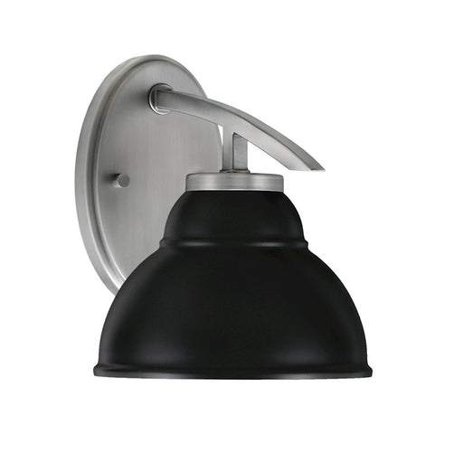 Toltec Kurve 1Lt Down Sconce, Graphite, 7" Black Dbl Bubble - 3720-GP-427-MB