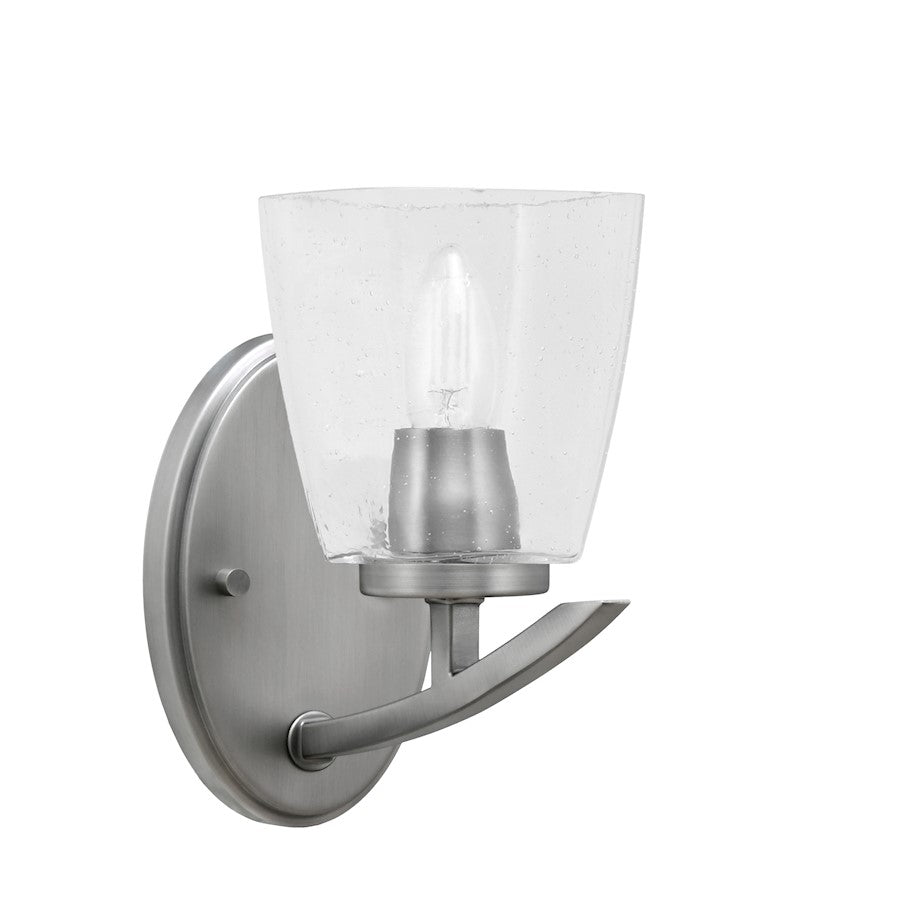 Toltec Kurve 1Lt Down Sconce, Graphite, 4.5" Square Clear Bubble - 3720-GP-461