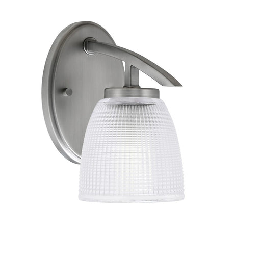 Toltec Kurve 1Lt Downlight Wall Sconce, Graphite, 5" Clear Ribbed