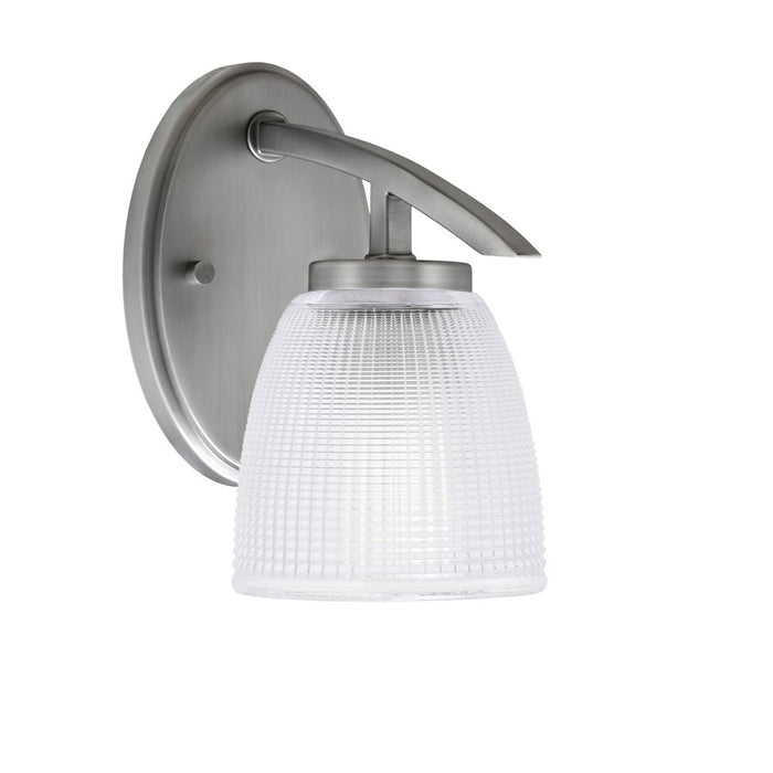 Toltec Kurve 1Lt Downlight Wall Sconce, Graphite, 5" Clear Ribbed
