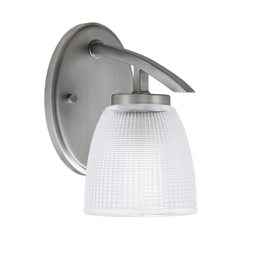 Toltec Kurve 1Lt Downlight Wall Sconce, Graphite, 5" Clear Ribbed