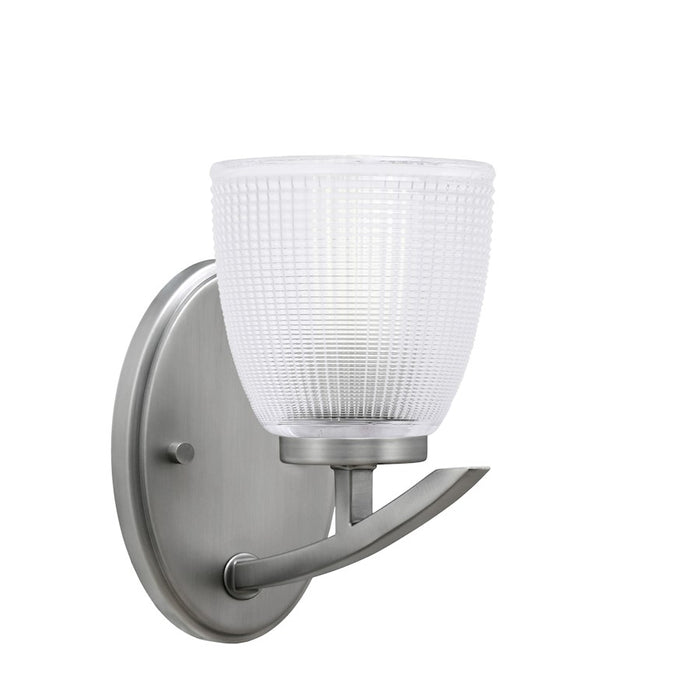 Toltec Kurve 1Lt Downlight Wall Sconce, Graphite, 5" Clear Ribbed - 3720-GP-500