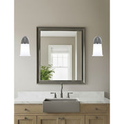 Toltec Kurve 9in 1-Light Wall Sconce | Modern Graphite and White Opal Glass | Bedroom & Hallway Accent Light | 5 x 8 x 9.25 in | Model 3720-GP-5031