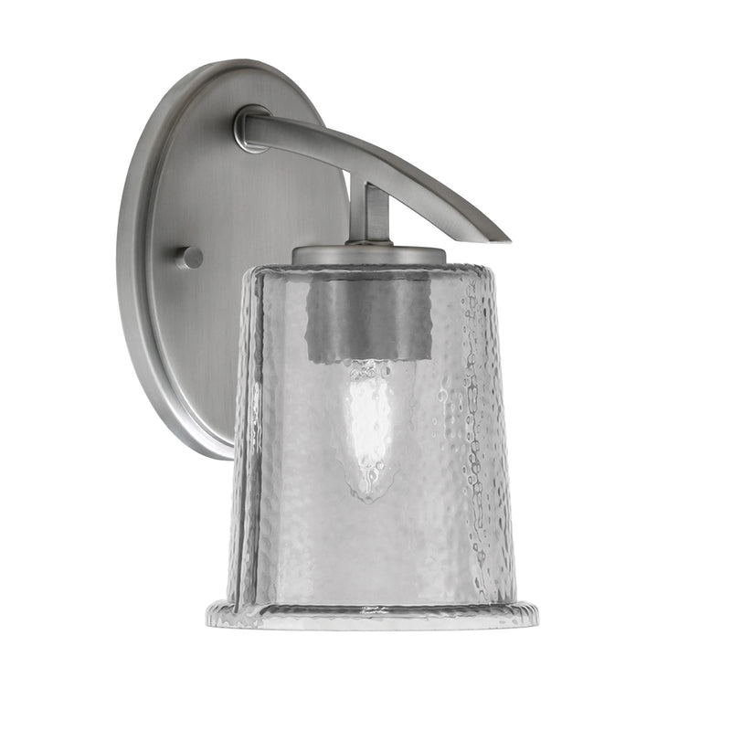 Toltec Kurve 1-Light Downlight Wall Sconce | Modern Graphite and Smoke Bubble Glass | Bathroom & Hallway Accent Light | Model 3720-GP-5032