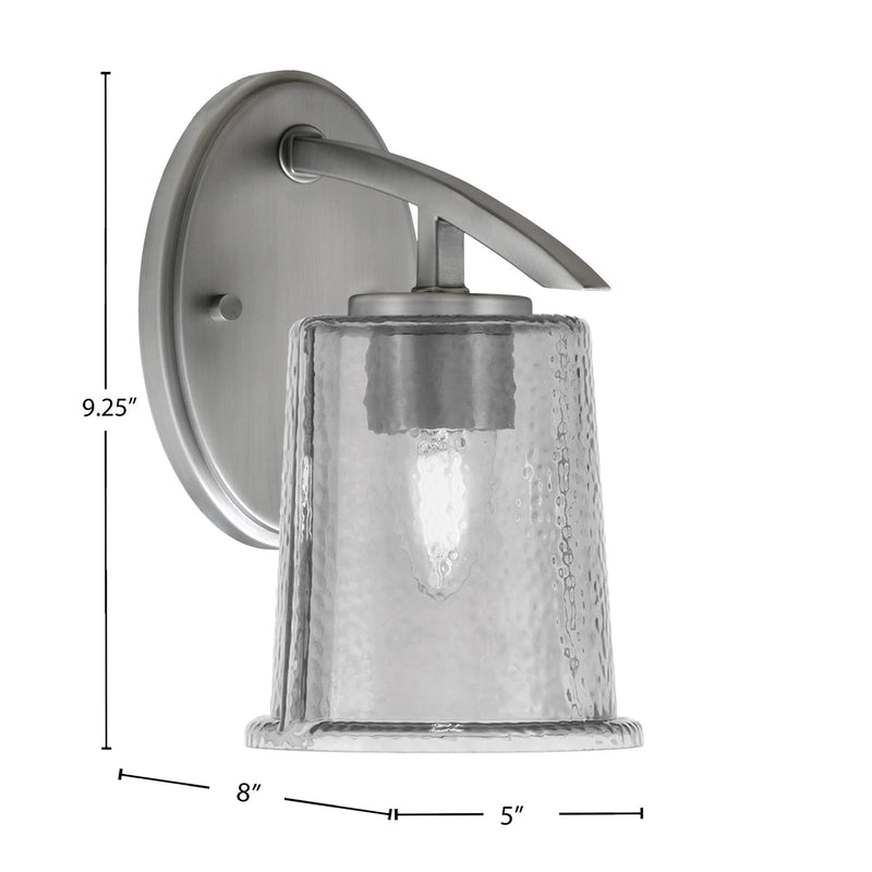 Toltec Kurve 1-Light Downlight Wall Sconce | Modern Graphite and Smoke Bubble Glass | Bathroom & Hallway Accent Light | Model 3720-GP-5032