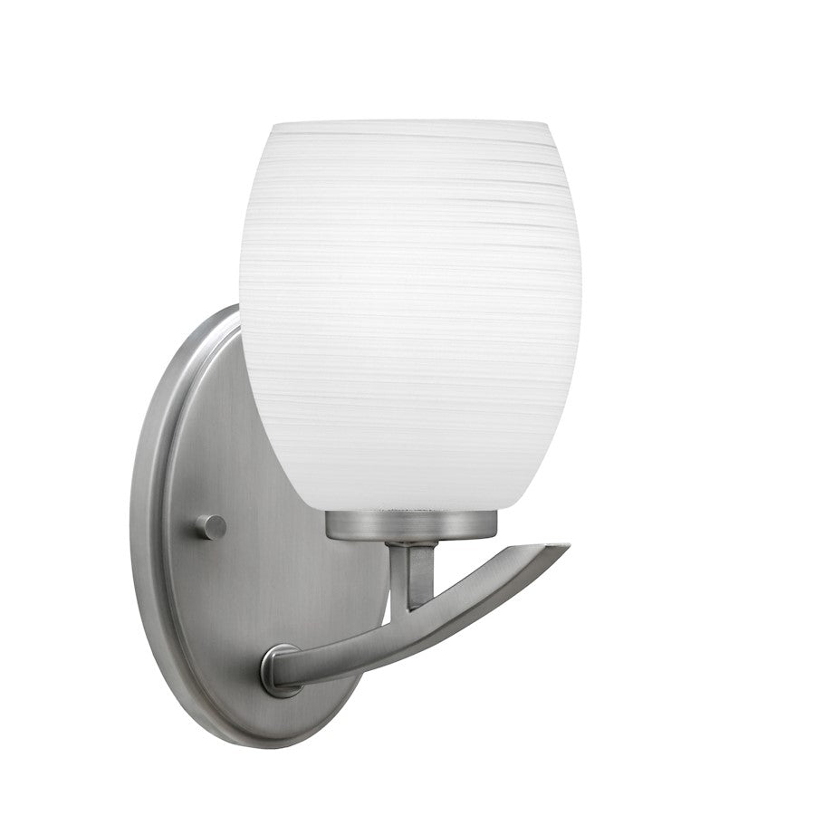 Toltec Kurve 1Lt Downlight Wall Sconce, Graphite, 5" White Linen - 3720-GP-615