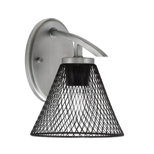 Toltec Kurve 1Lt Downlight Sconce, Graphite, 7" Black Cone Mesh - 3720-GP-805-MB