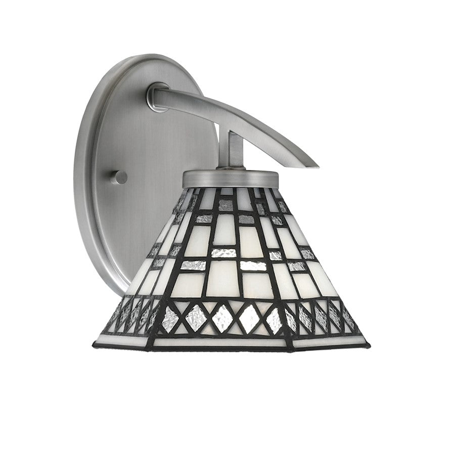 Toltec Kurve 1Lt Downlight Wall Sconce, Graphite, 7" Pewter Art - 3720-GP-9105