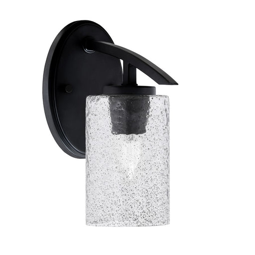 Toltec Kurve 1Lt Downlight Wall Sconce, Black, 4" Smoke Bubble