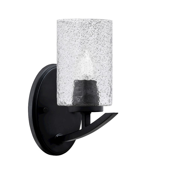 Toltec Kurve 1Lt Downlight Wall Sconce, Black, 4" Smoke Bubble - 3720-MB-3002