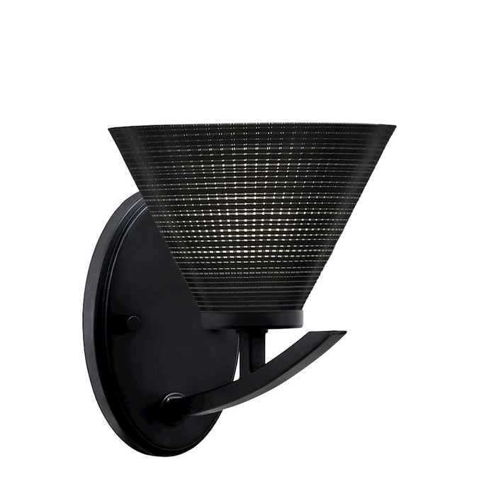 Toltec Kurve 1Lt Downlight Wall Sconce, Black, 7" Black Matrix - 3720-MB-4059