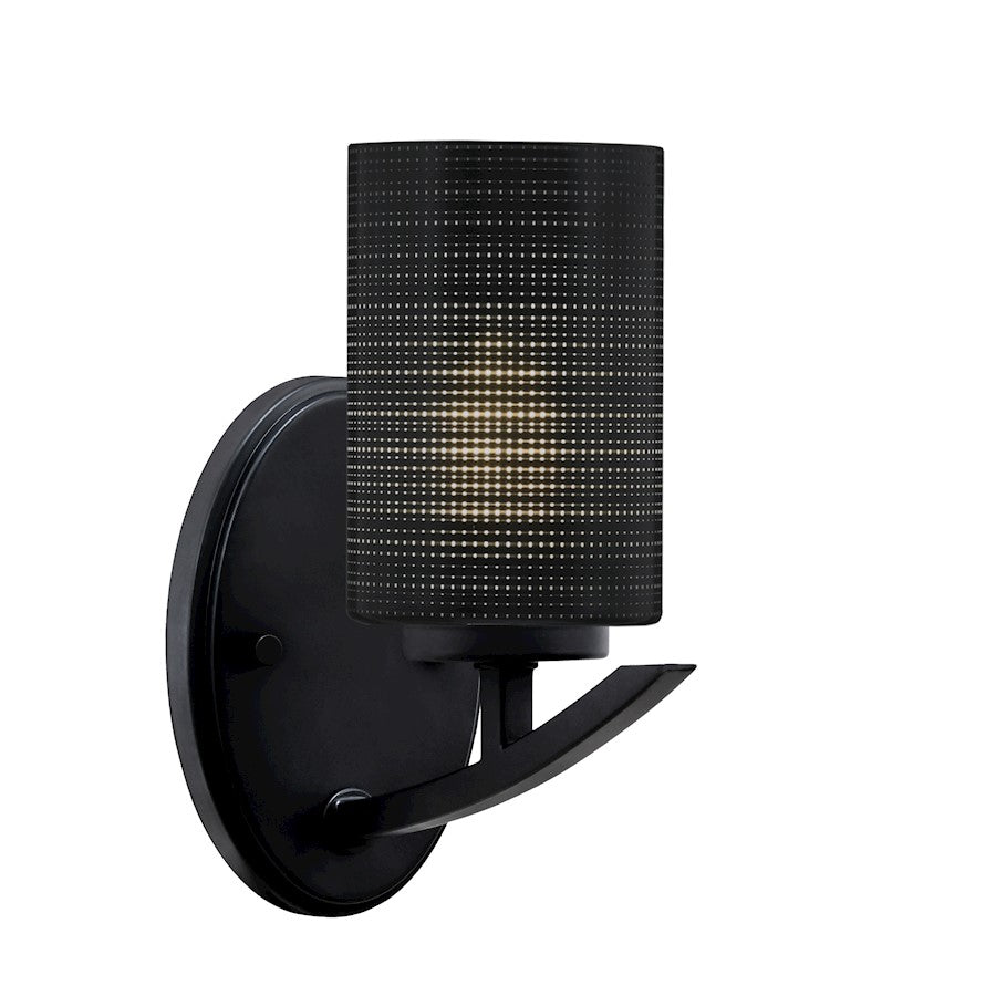 Toltec Kurve 1Lt Downlight Wall Sconce, Black, 4" Black Matrix - 3720-MB-4069