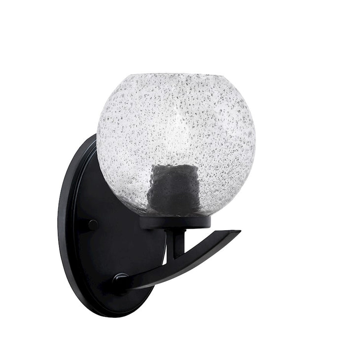 Toltec Kurve 1Lt Downlight Wall Sconce, Black, 5.75" Smoke Bubble - 3720-MB-4102