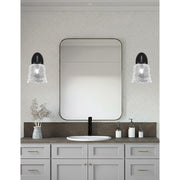 Toltec Kurve 7in 1-Light Wall Sconce | Modern Matte Black and Clear Lava Glass | Bathroom & Hallway Accent Light | Model 3720-MB-4230