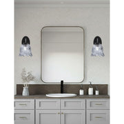 Toltec Kurve 7in 1-Light Wall Sconce | Modern Matte Black and Smoke Lava Glass | Bathroom & Hallway Accent Light | Model 3720-MB-4232