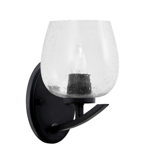 Toltec Kurve 1Lt Downlight Wall Sconce, Black, 6" Clear Bubble - 3720-MB-4810