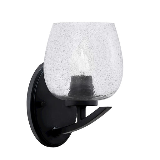 Toltec Kurve 1Lt Downlight Wall Sconce, Black, 6" Smoke Bubble - 3720-MB-4812