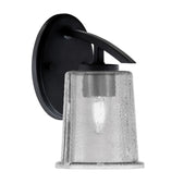 Toltec Kurve 9in 1-Light Wall Sconce | Modern Matte Black and Smoke Bubble Glass | Bedroom & Hallway Accent Light | Model 3720-MB-5032