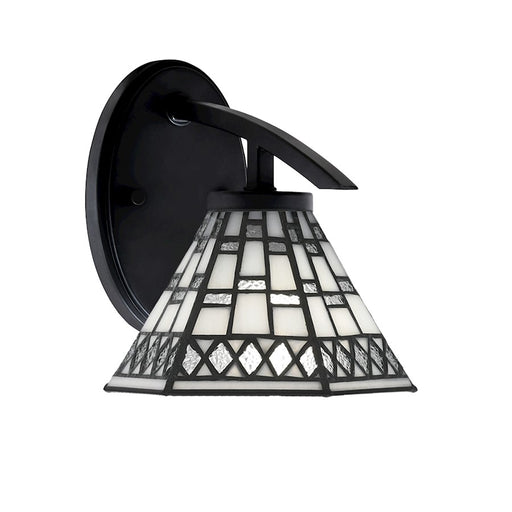 Toltec Kurve 1Lt Downlight Wall Sconce, Black, 7" Pewter Art - 3720-MB-9105