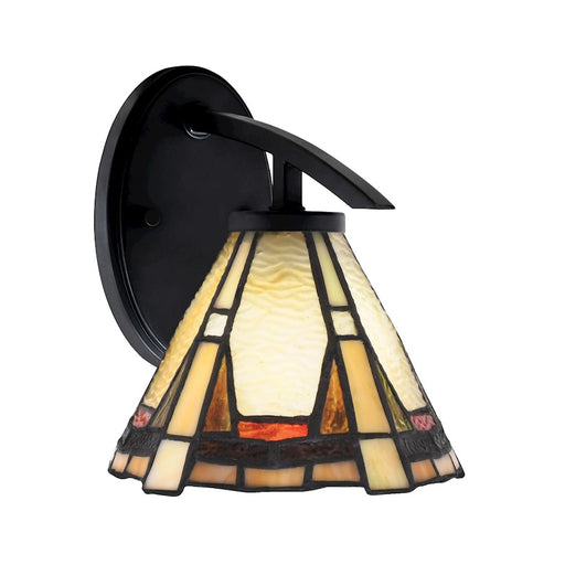 Toltec Kurve 1Lt Downlight Wall Sconce, Black, 7" Zion Art - 3720-MB-9345